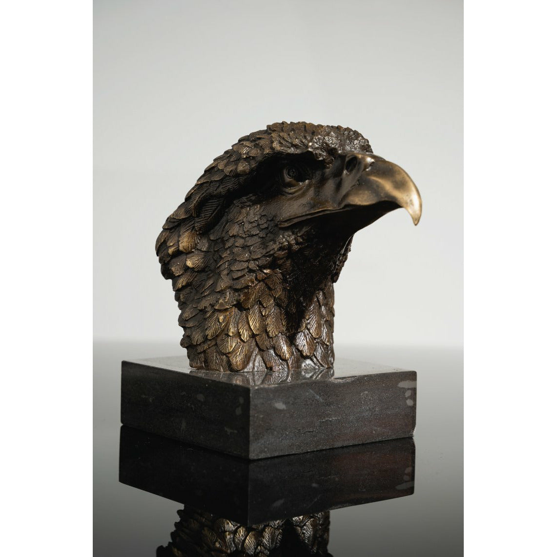 Bronze & Marble Eagle Head Sculpture - Our Bronze & Marble Eagle Head Sculpture is the perfect addition to any space.